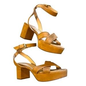 JCREW Suede Block Heel Sandals 7